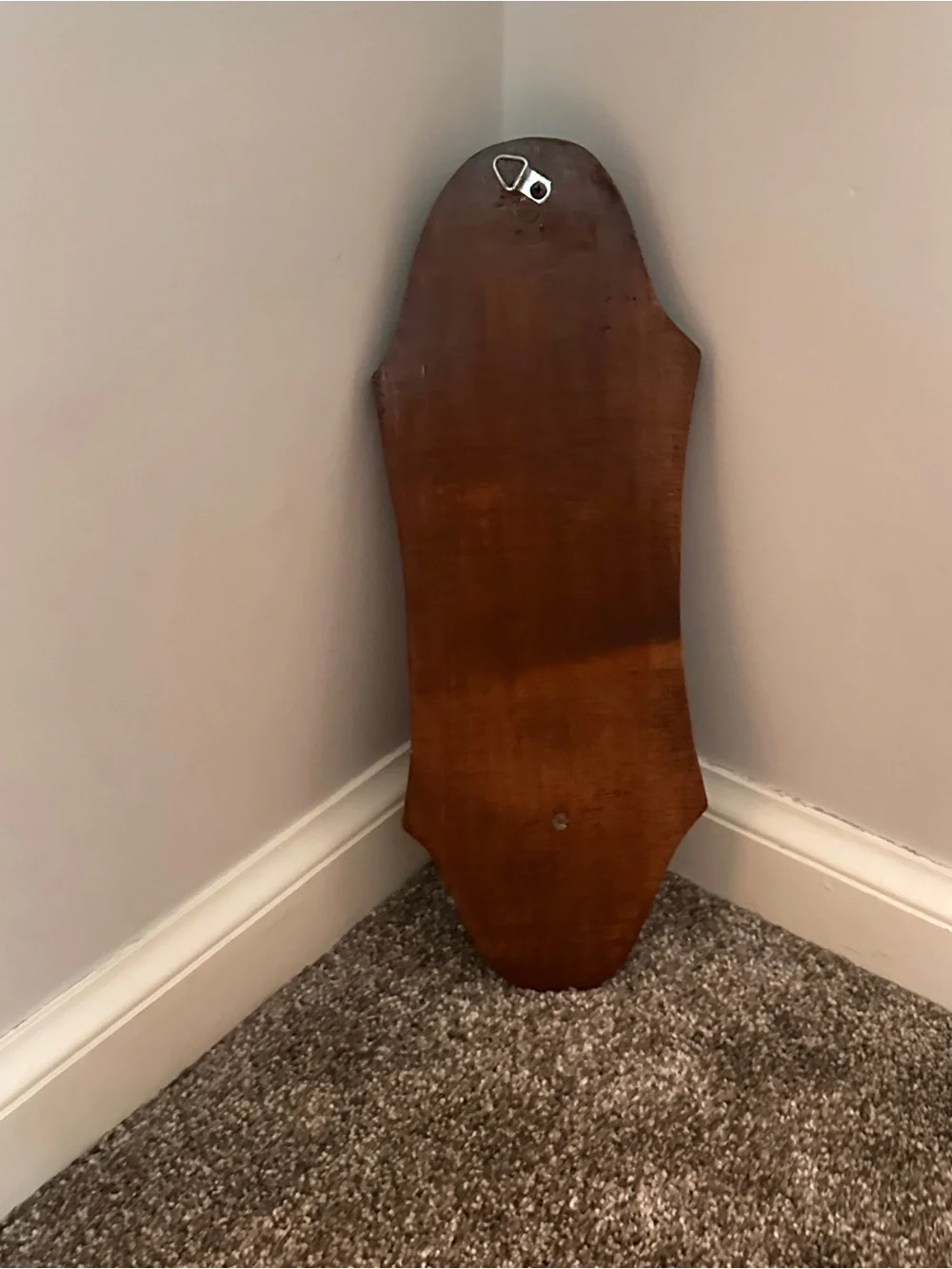Vtg wood candle sconce with curved edge